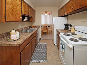2 Bedroom 2 Bath Model Suite Kitchen at Harbor Crest Apartments in Euclid OH